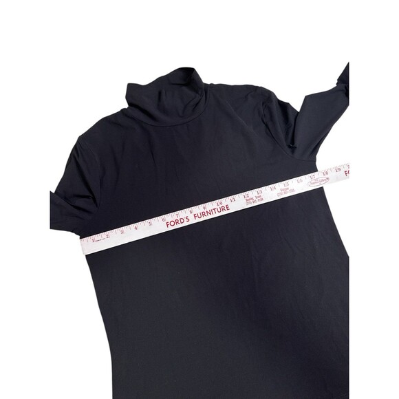 ST. JOHN CAVIAR Black Turtleneck Top M Nylon Spandex Stretch Knit - Picture 5 of 7